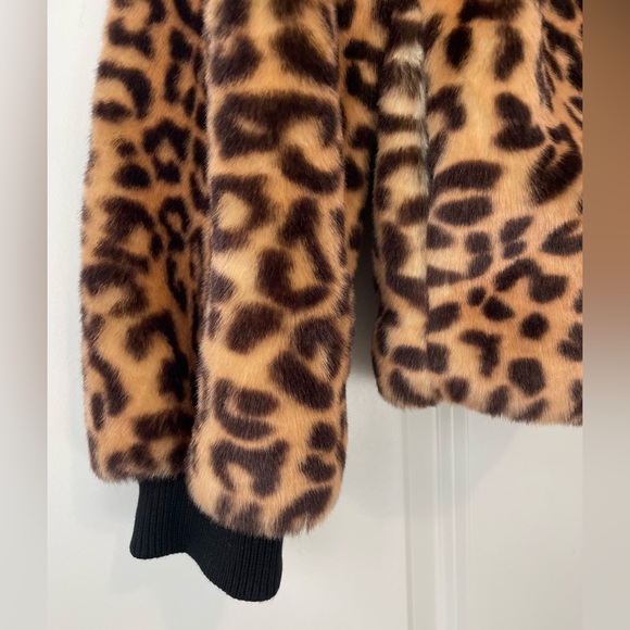 Splendid Faux Fur Leopard Jacket Sz Large - Picture 4 of 5